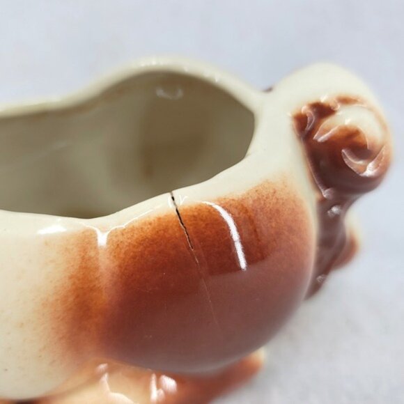 Vintage Ceramic Horse‎ Planter Brown Pony Figurine Mid-Century Farmhouse Décor - Picture 4 of 4